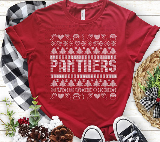 Panthers Ugly Sweater DTF Transfer