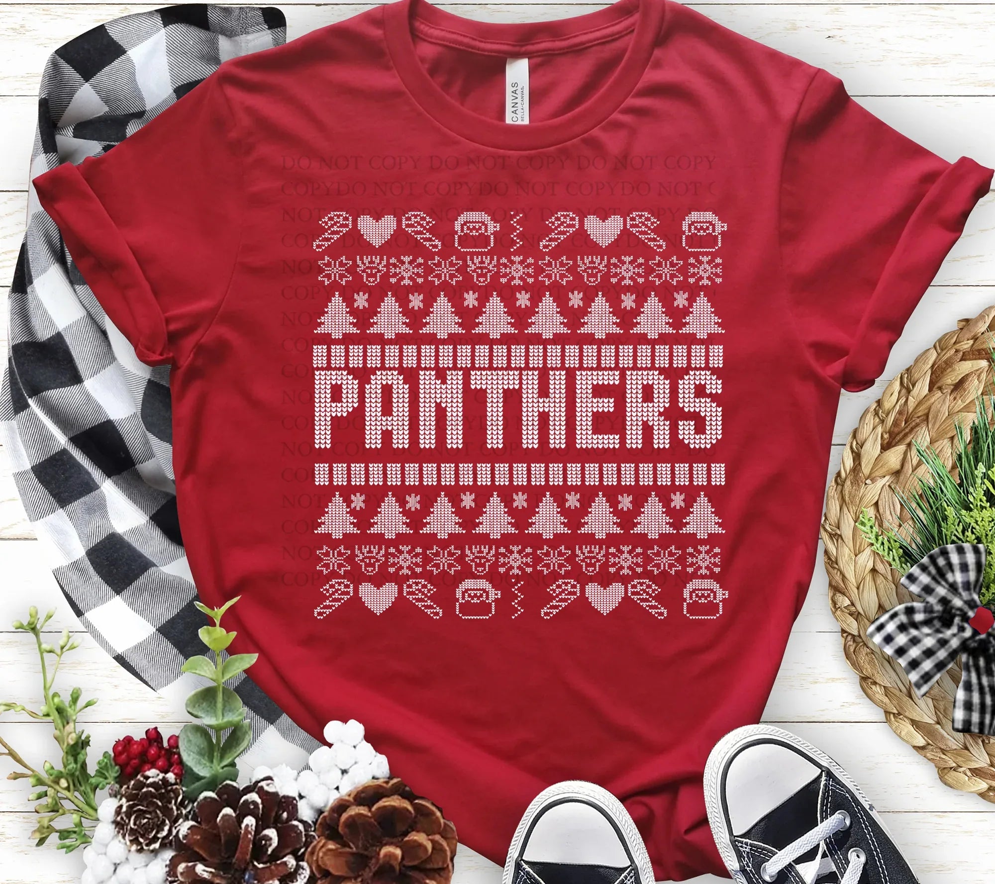 Panthers Ugly Sweater DTF Transfer - Merch Girls