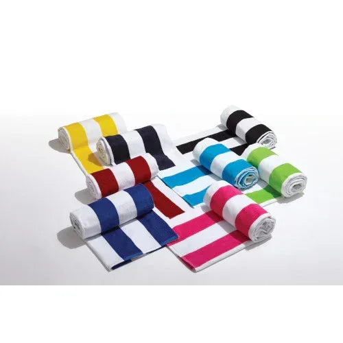 Custom Embroidered Oversized Striped Beach Towels - Merch Girls