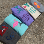 Personalized Coastal Monogram Pocket Tee | Comfort Colors Pocket Shirt | Beach Embroidered Initial T-Shirt