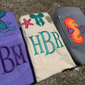 Personalized Coastal Monogram Pocket Tee | Comfort Colors Pocket Shirt | Beach Embroidered Initial T-Shirt