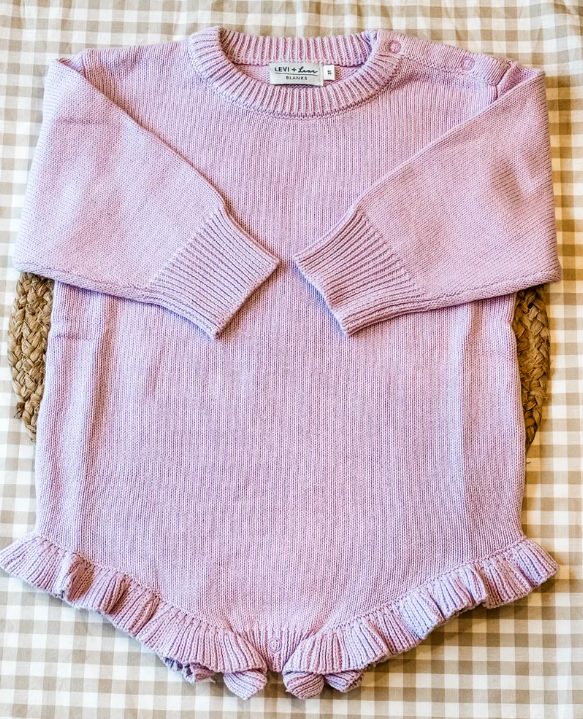 Long Sleeve Knit Infant/Baby Ruffle Romper