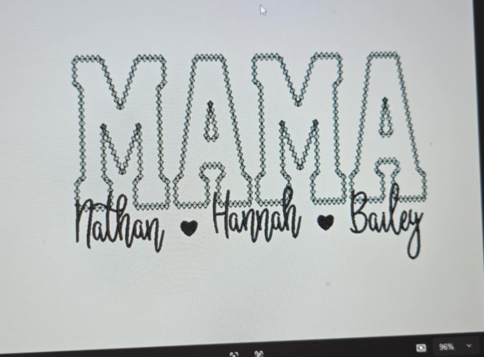 Custom Pink Checkered Diamond Edge Applique Embroidered Sweatshirt