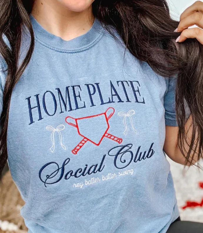 Homeplate Social Club Baseball Embroidered Sweatshirt - Merch Girls