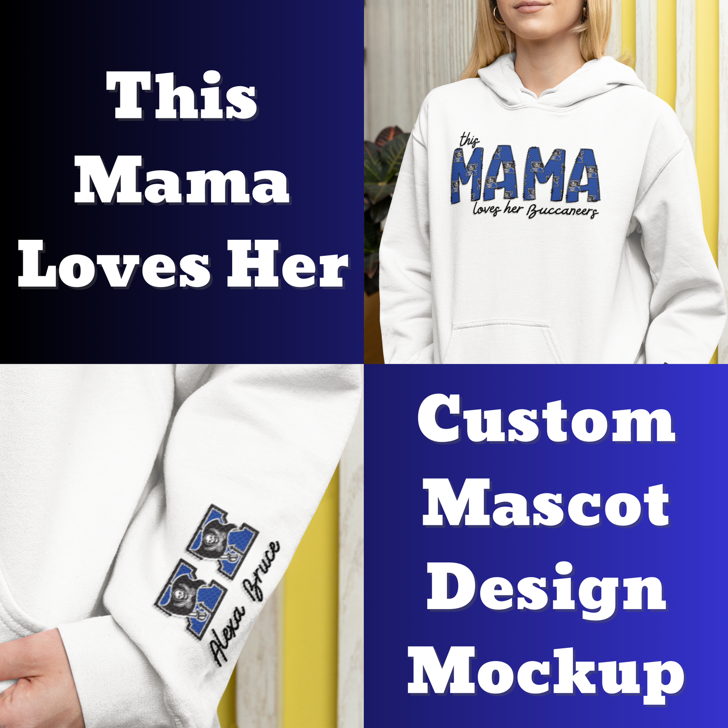 This Mama Loves Her Custom Mascot Design Mockup - No Physical Item!