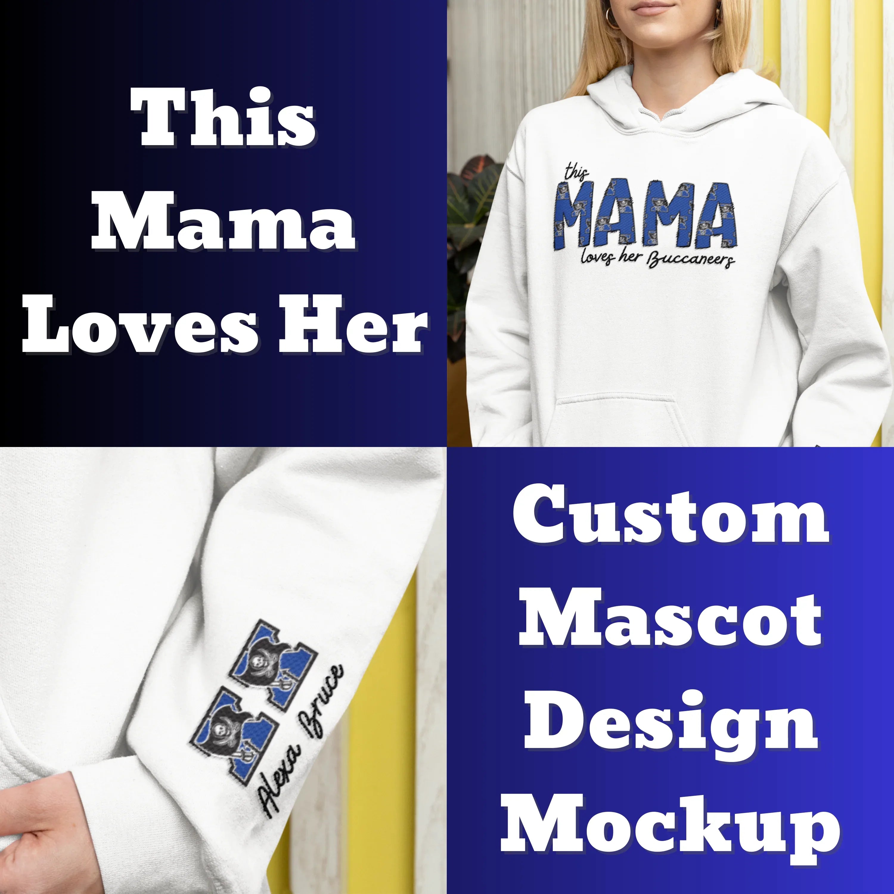 This Mama Loves Her Custom Mascot Design Mockup - No Physical Item! - Merch Girls