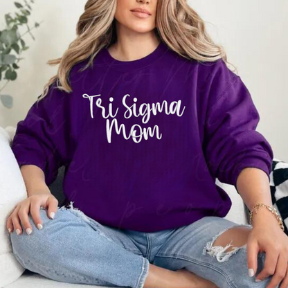 Tri Sigma Mom 3D Puff Embroidered CC Short Sleeve/Sweatshirt