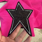 Star Side Glitter Applique Embroidered Sweatshirt with Optional Front Embroidery - Merch Girls