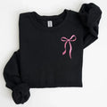 Coquette Bow Left Chest Embroidered Sweatshirt - QUICK SHIP - Merch Girls