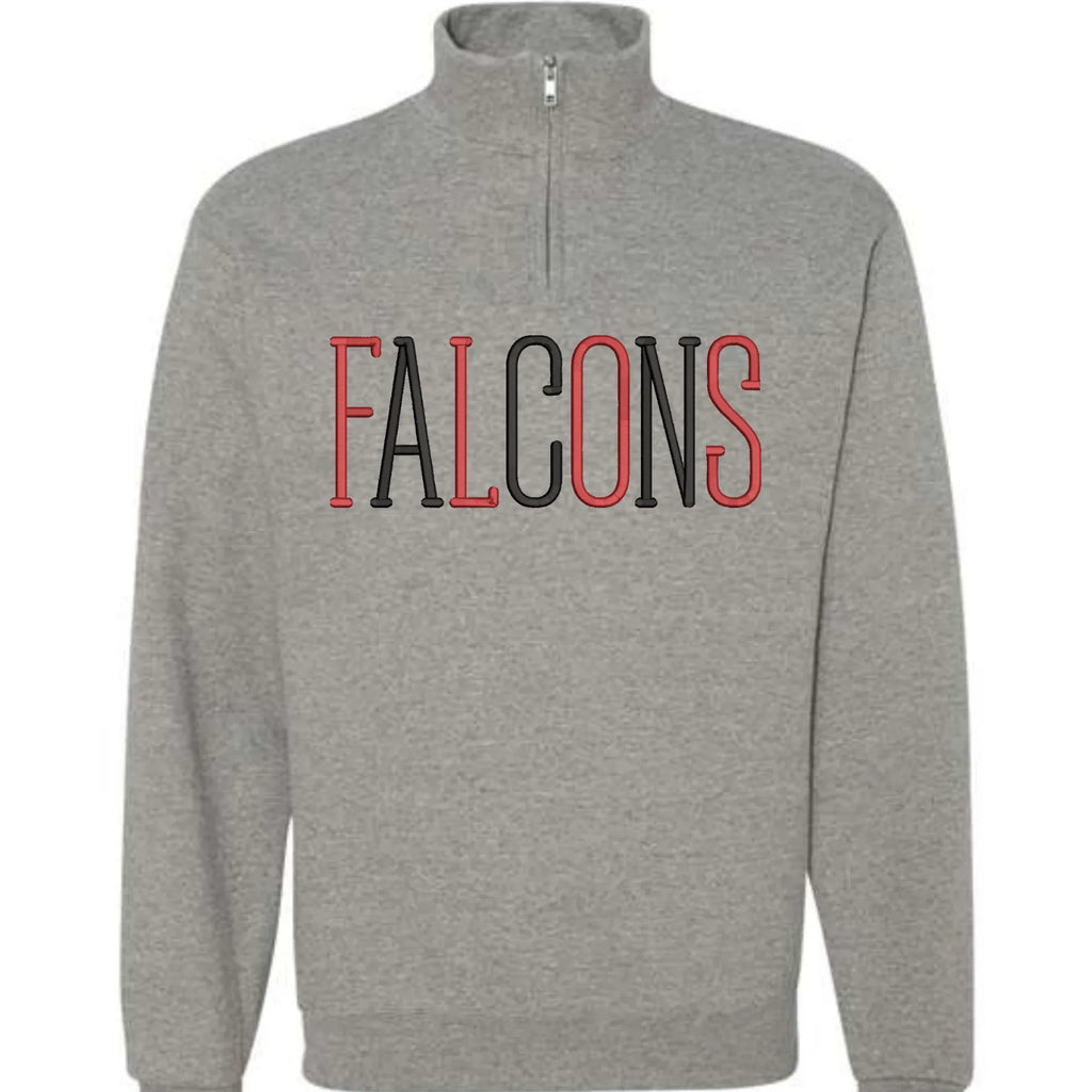 Custom Liberty Mascot or Title Embroidered Quarter Zip Unisex Fleece Pullover - Merch Girls