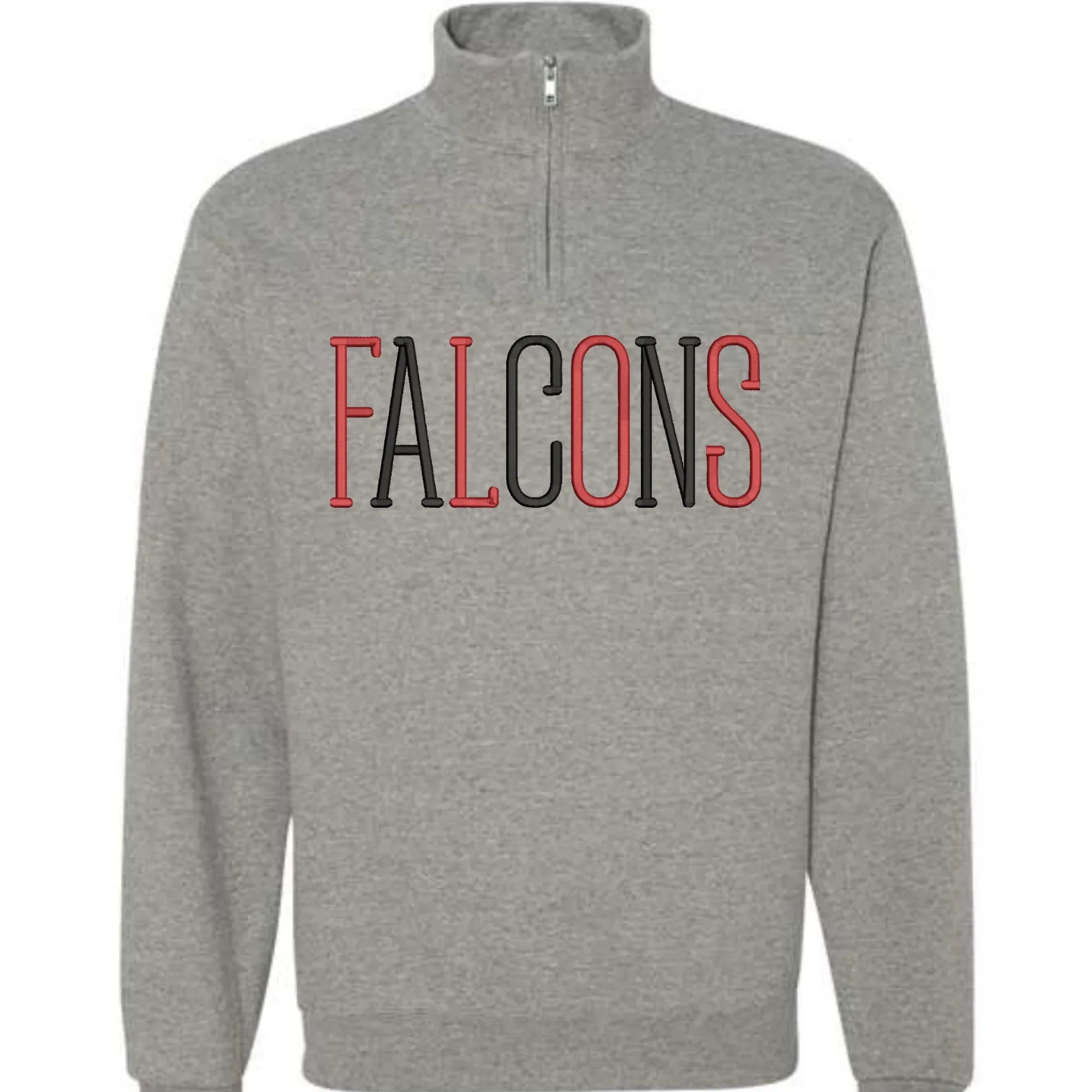 Custom Liberty Mascot or Title Embroidered Quarter Zip Unisex Fleece Pullover - Merch Girls
