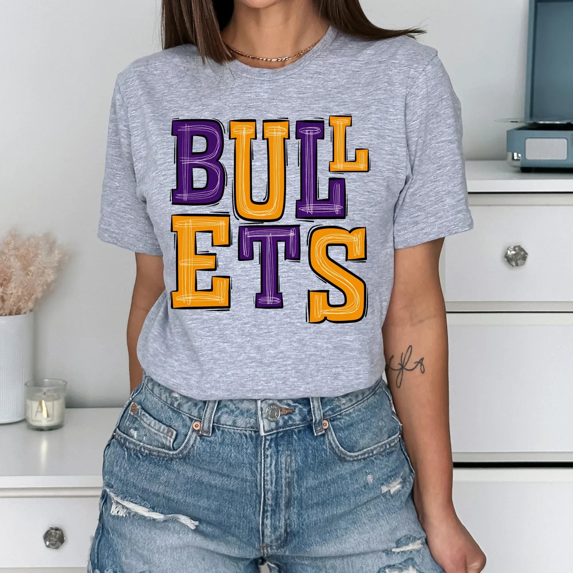 Bullets Sporty Varsity DTF Transfer - Merch Girls