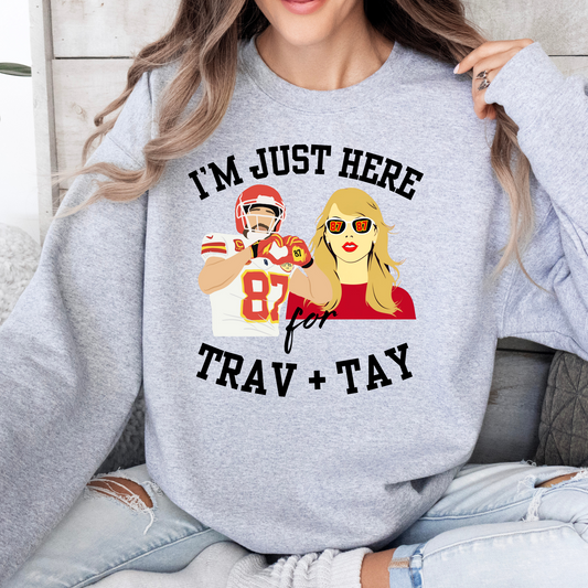 I'm Just Here For Trav + Tay Graphic Tee