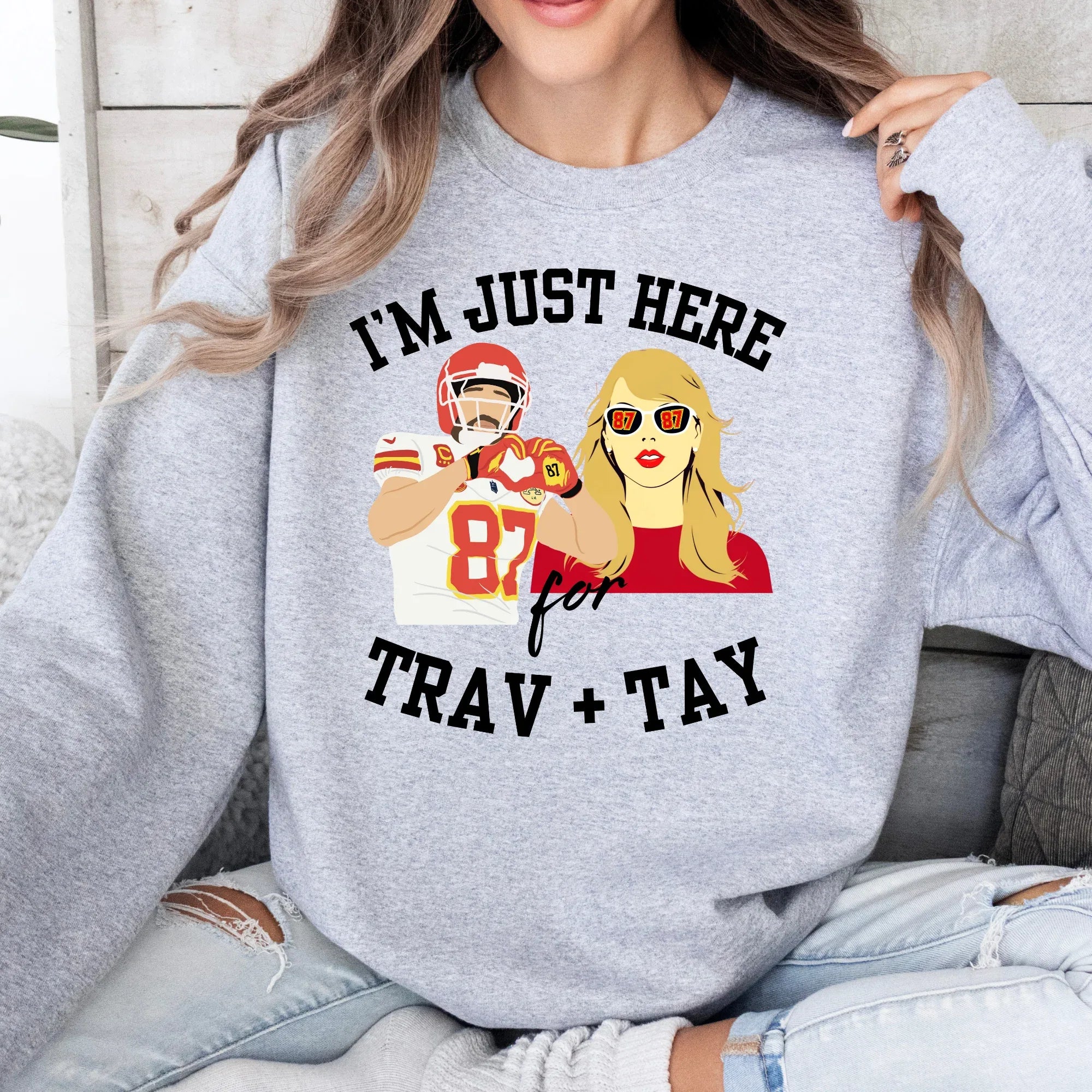 I'm Just Here For Trav + Tay Graphic Tee - Merch Girls