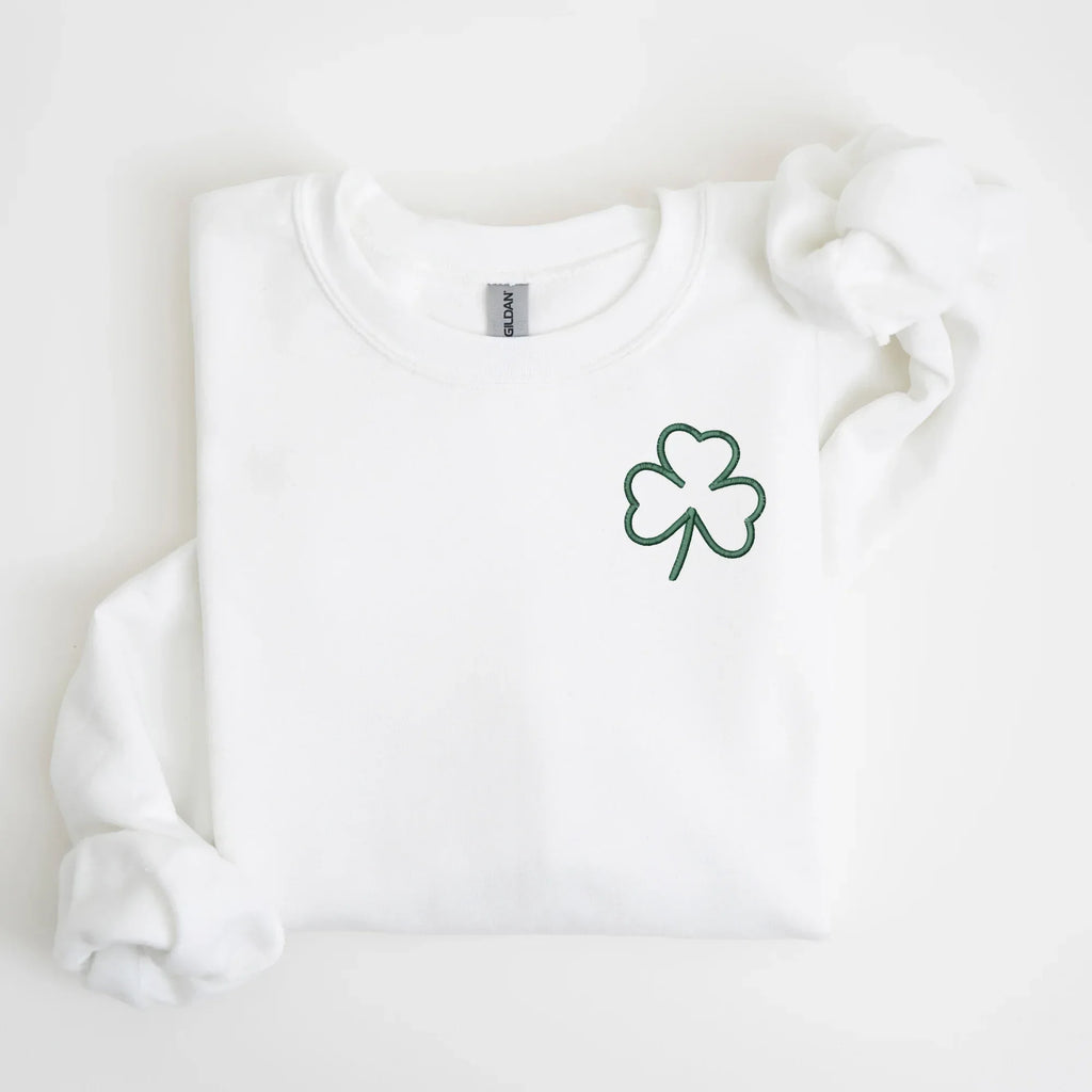 Clover Left Chest Embroidered Sweatshirt | QUICK SHIP - Merch Girls