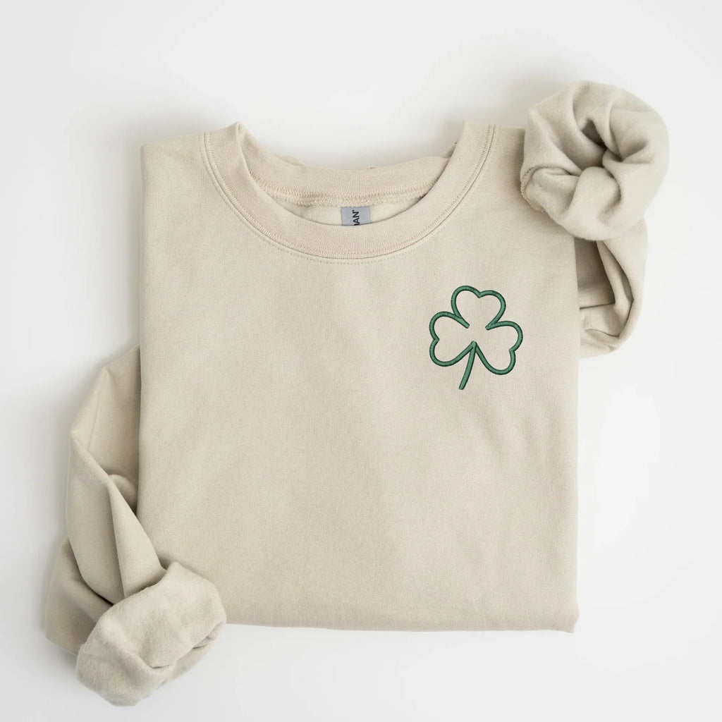 Clover Left Chest Embroidered Sweatshirt | QUICK SHIP - Merch Girls