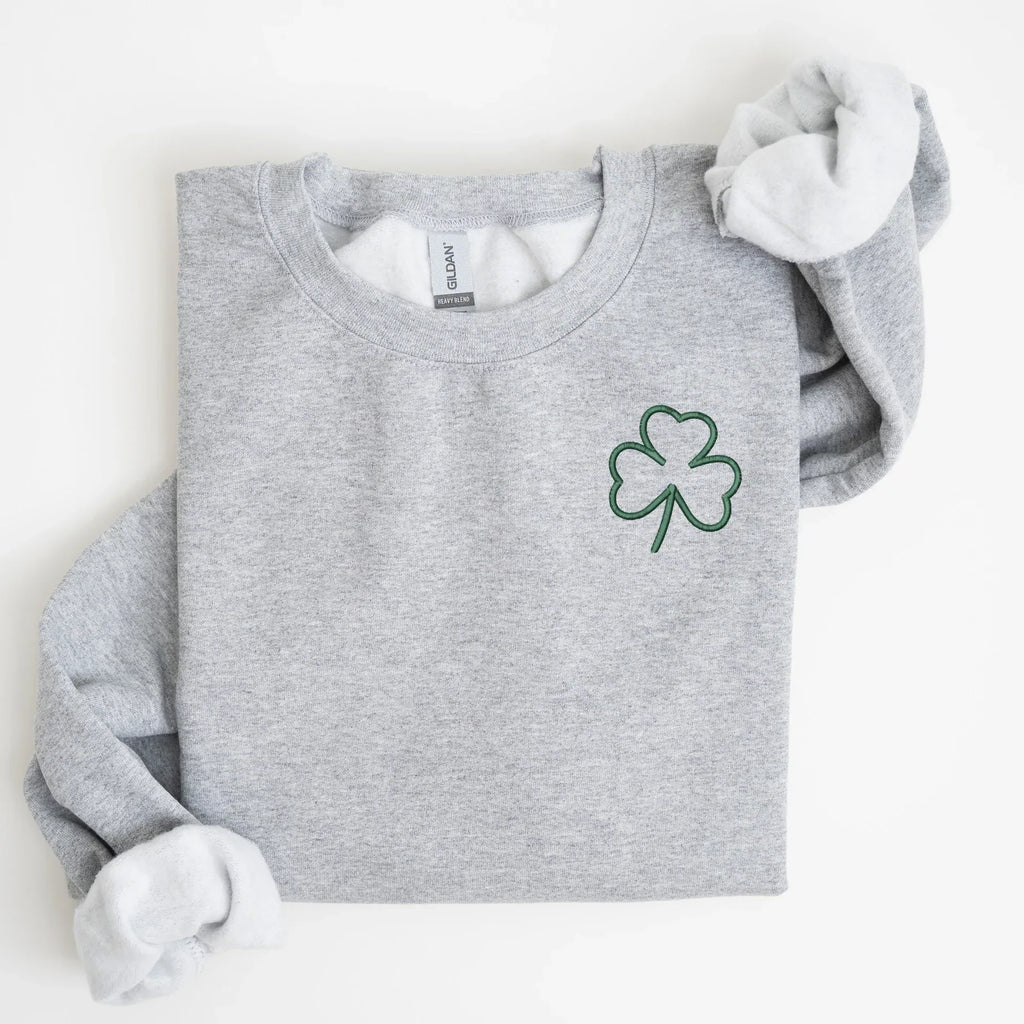 Clover Left Chest Embroidered Sweatshirt | QUICK SHIP - Merch Girls