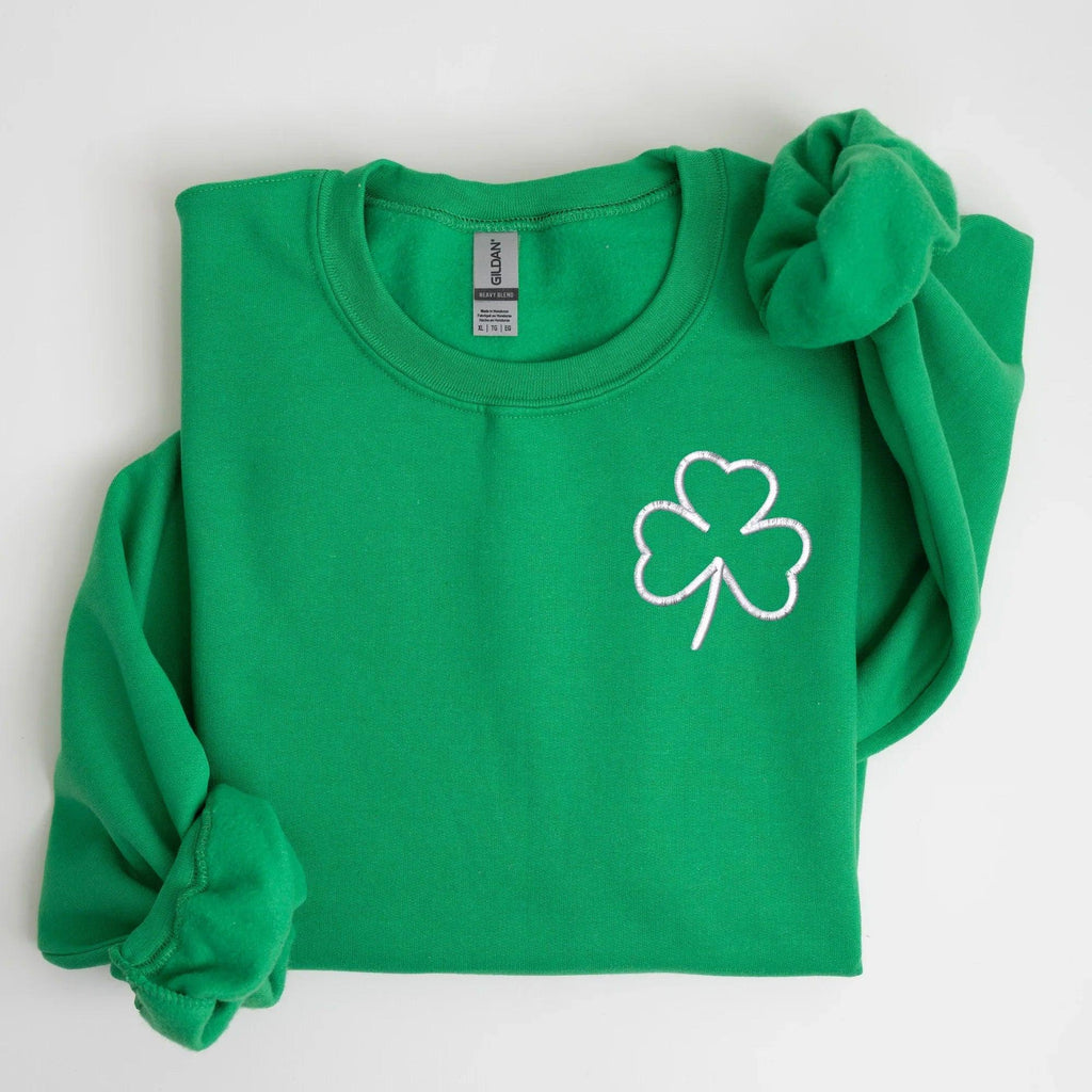 Clover Left Chest Embroidered Sweatshirt | QUICK SHIP - Merch Girls