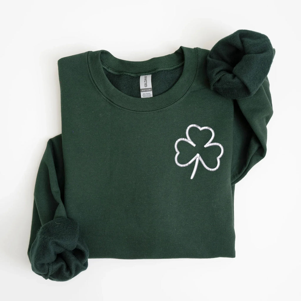 Clover Left Chest Embroidered Sweatshirt | QUICK SHIP - Merch Girls