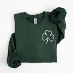 Clover Left Chest Embroidered Sweatshirt | QUICK SHIP - Merch Girls