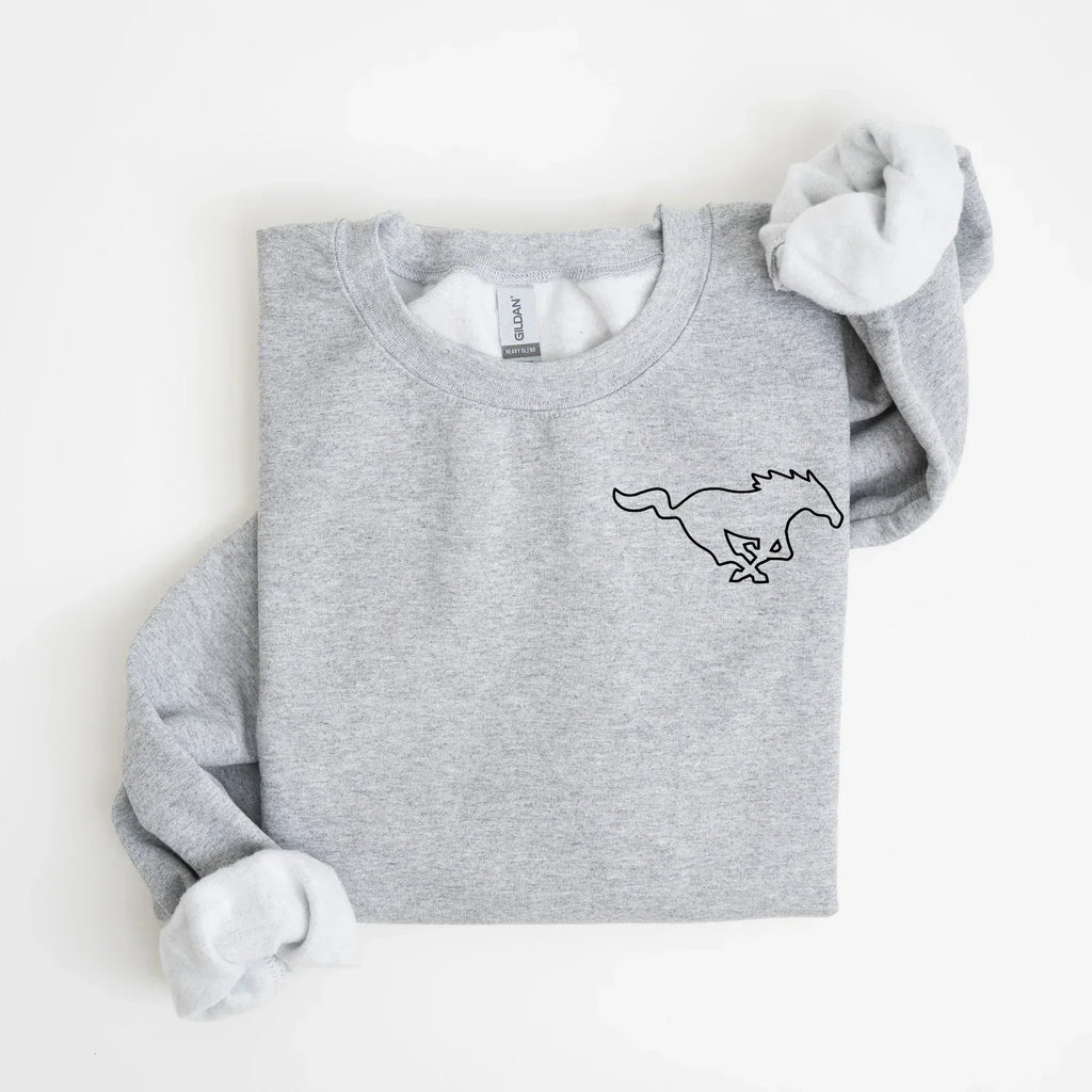 Mustang Embroidered Sweatshirt | QUICK SHIP - Merch Girls