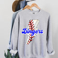 Dingers Baseball Bolt DTF Transfer - Merch Girls