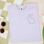 Stitched Bunny Left Chest Embroidered Comfort Color - QUICK SHIP - Merch Girls