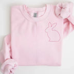 Stitched Bunny Left Chest Embroidered Sweatshirt | QUICK SHIP - Merch Girls