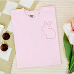 Stitched Bunny Left Chest Embroidered Comfort Color - QUICK SHIP - Merch Girls