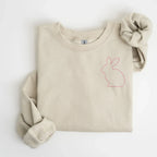Stitched Bunny Left Chest Embroidered Sweatshirt | QUICK SHIP - Merch Girls