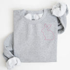 Stitched Bunny Left Chest Embroidered Sweatshirt | QUICK SHIP - Merch Girls