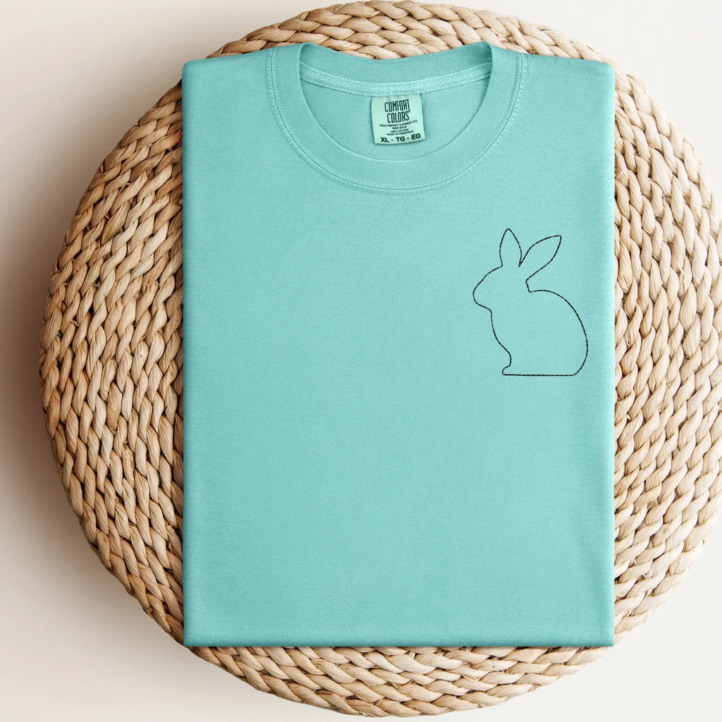 Stitched Bunny Left Chest Embroidered Comfort Color - QUICK SHIP - Merch Girls