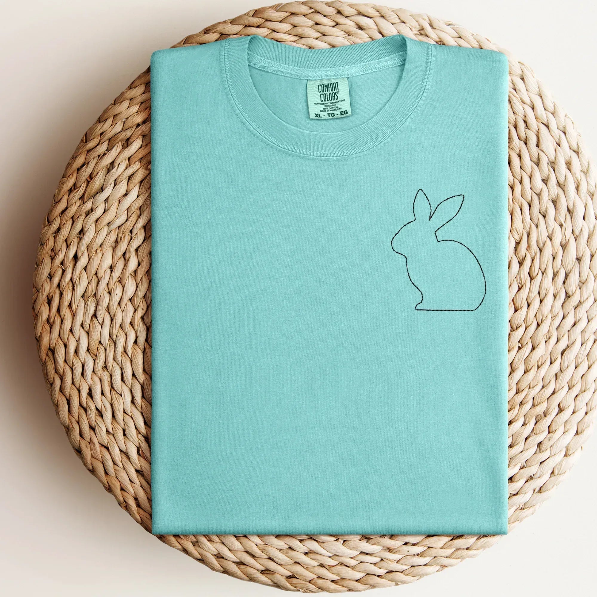 Stitched Bunny Left Chest Embroidered Comfort Color - QUICK SHIP - Merch Girls