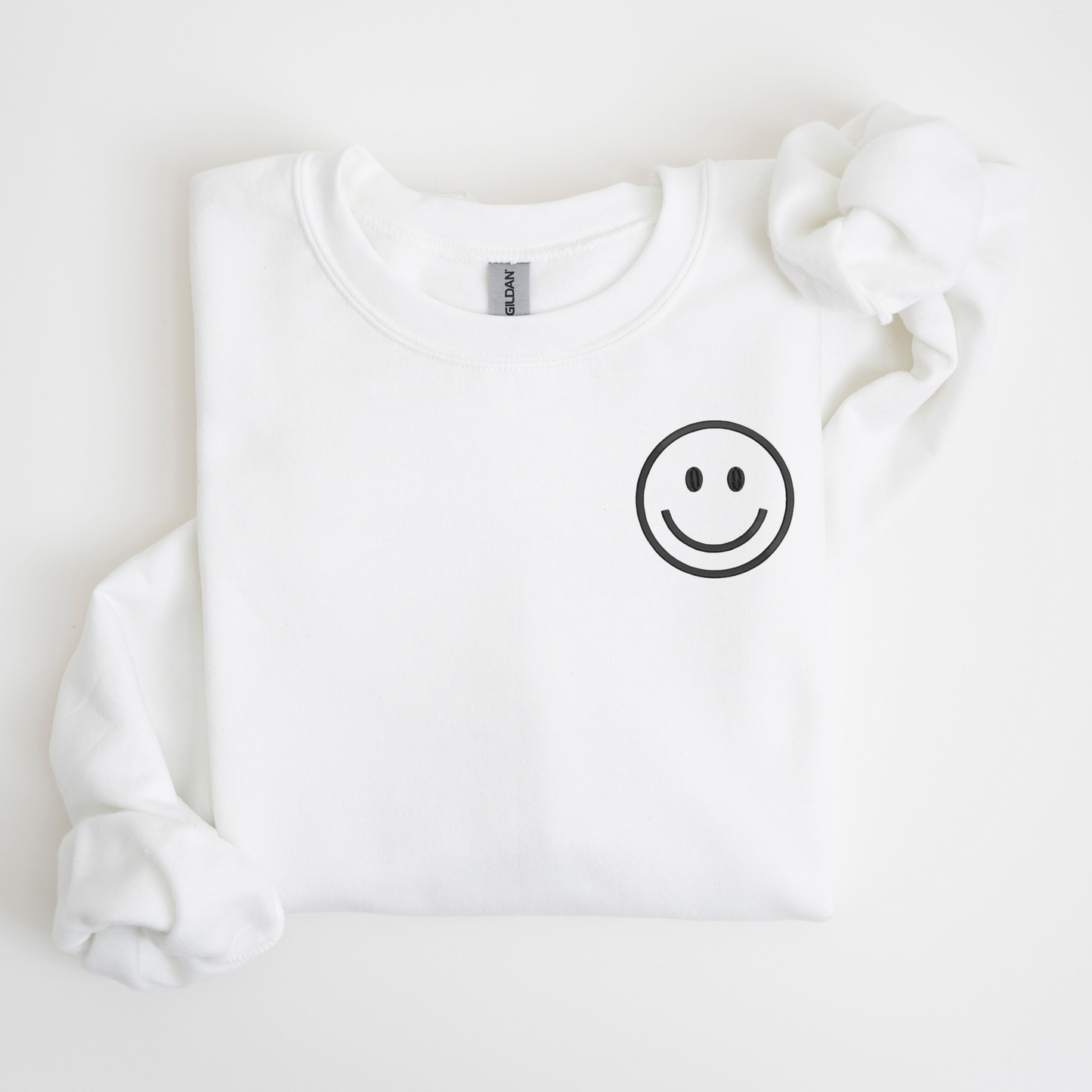 Happy Face Embroidered Sweatshirt