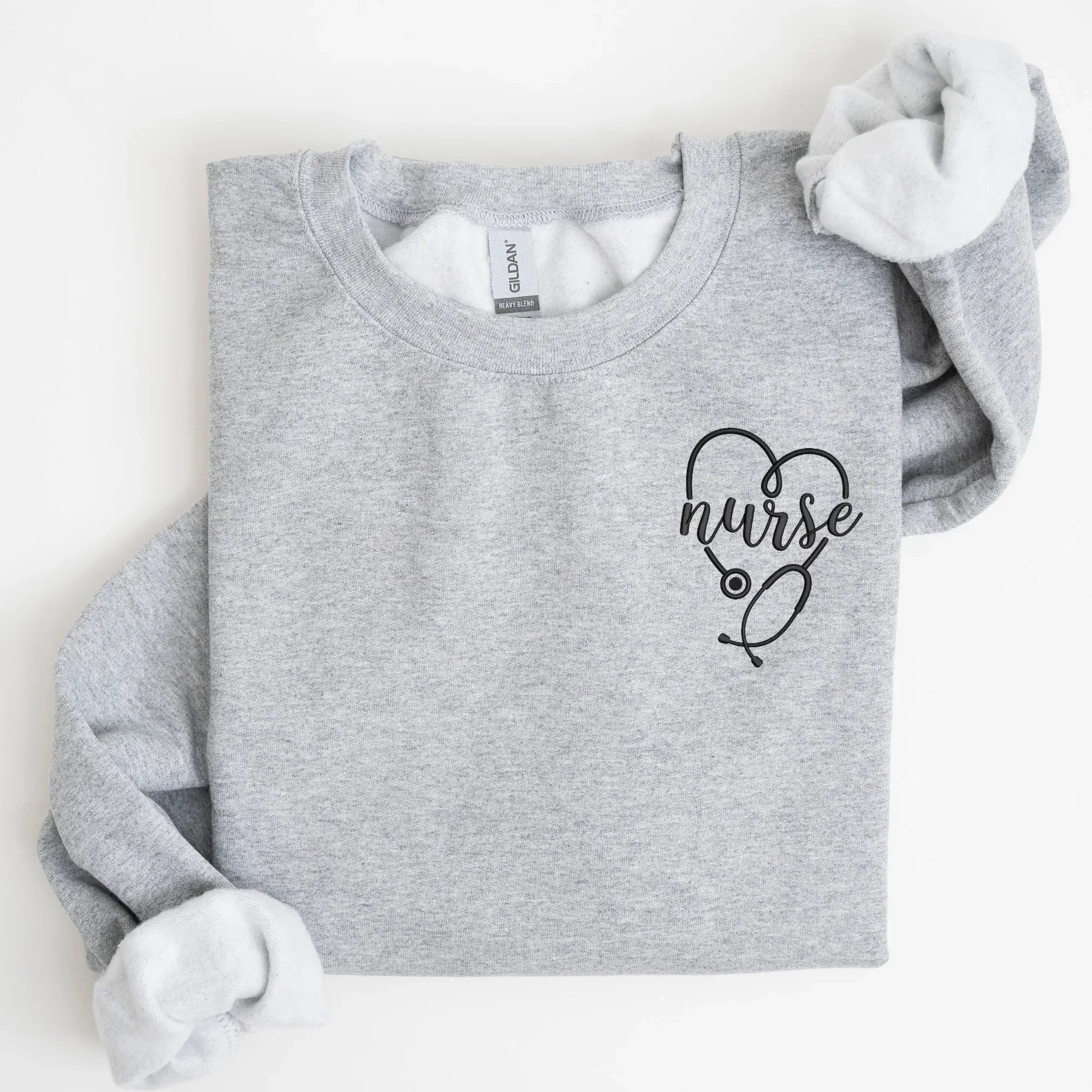Nurse Left Chest Embroidered Sweatshirt | QUICK SHIP - Merch Girls