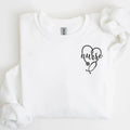 Nurse Left Chest Embroidered Sweatshirt | QUICK SHIP - Merch Girls