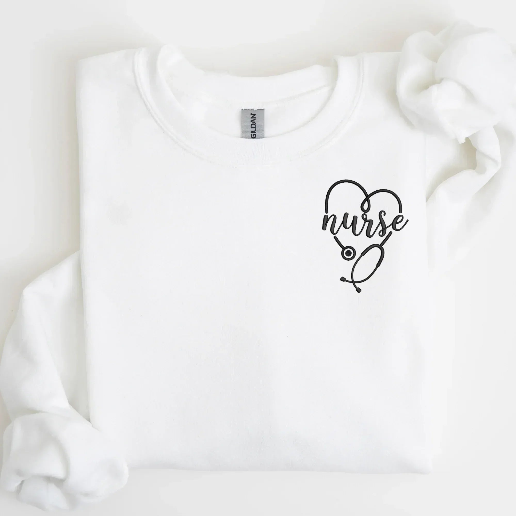 Nurse Left Chest Embroidered Sweatshirt | QUICK SHIP - Merch Girls