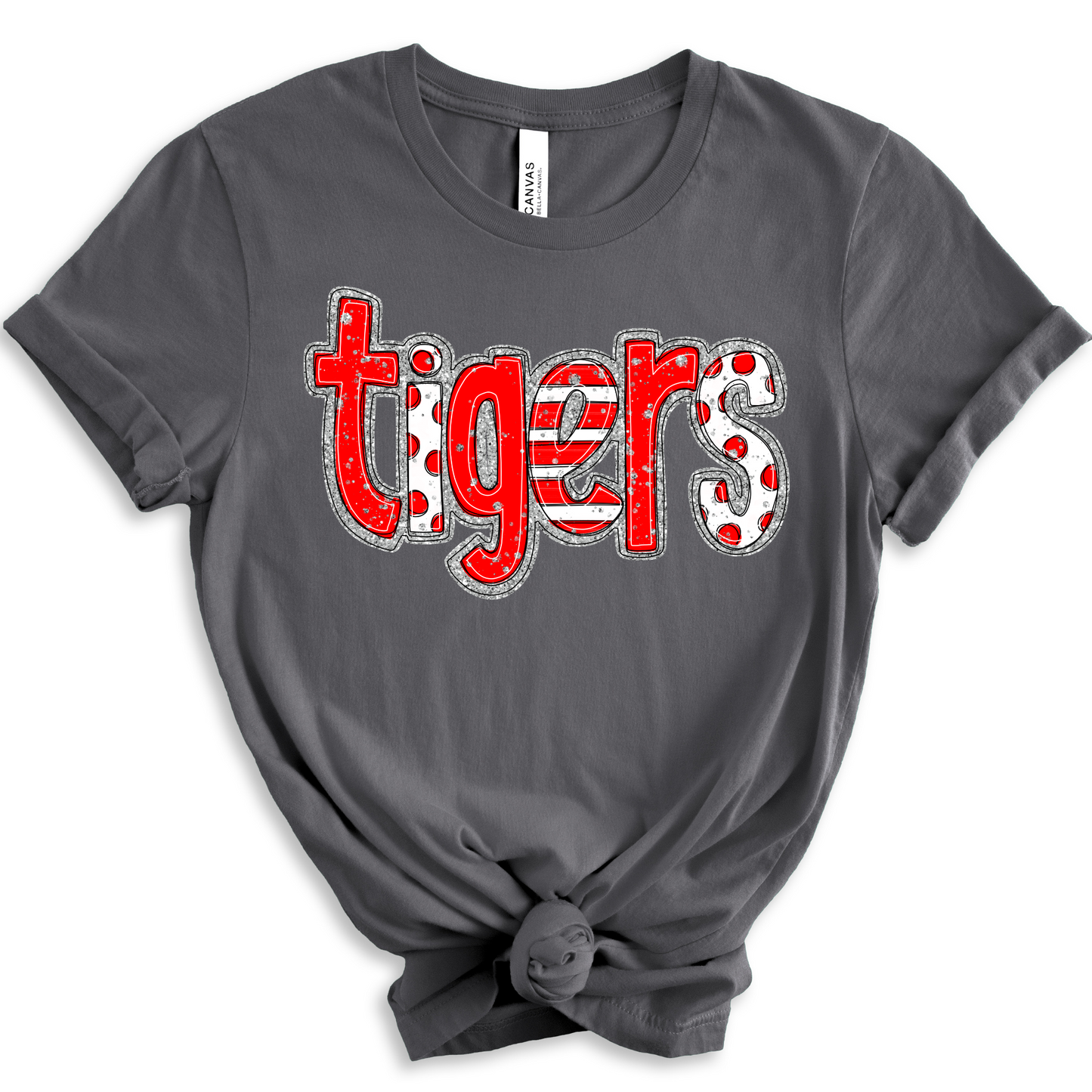 Tigers Faux Glitter Mascot DTF Transfer
