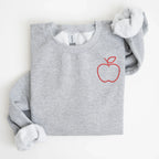 Apple Left Chest Embroidered Sweatshirt | QUICK SHIP - Merch Girls