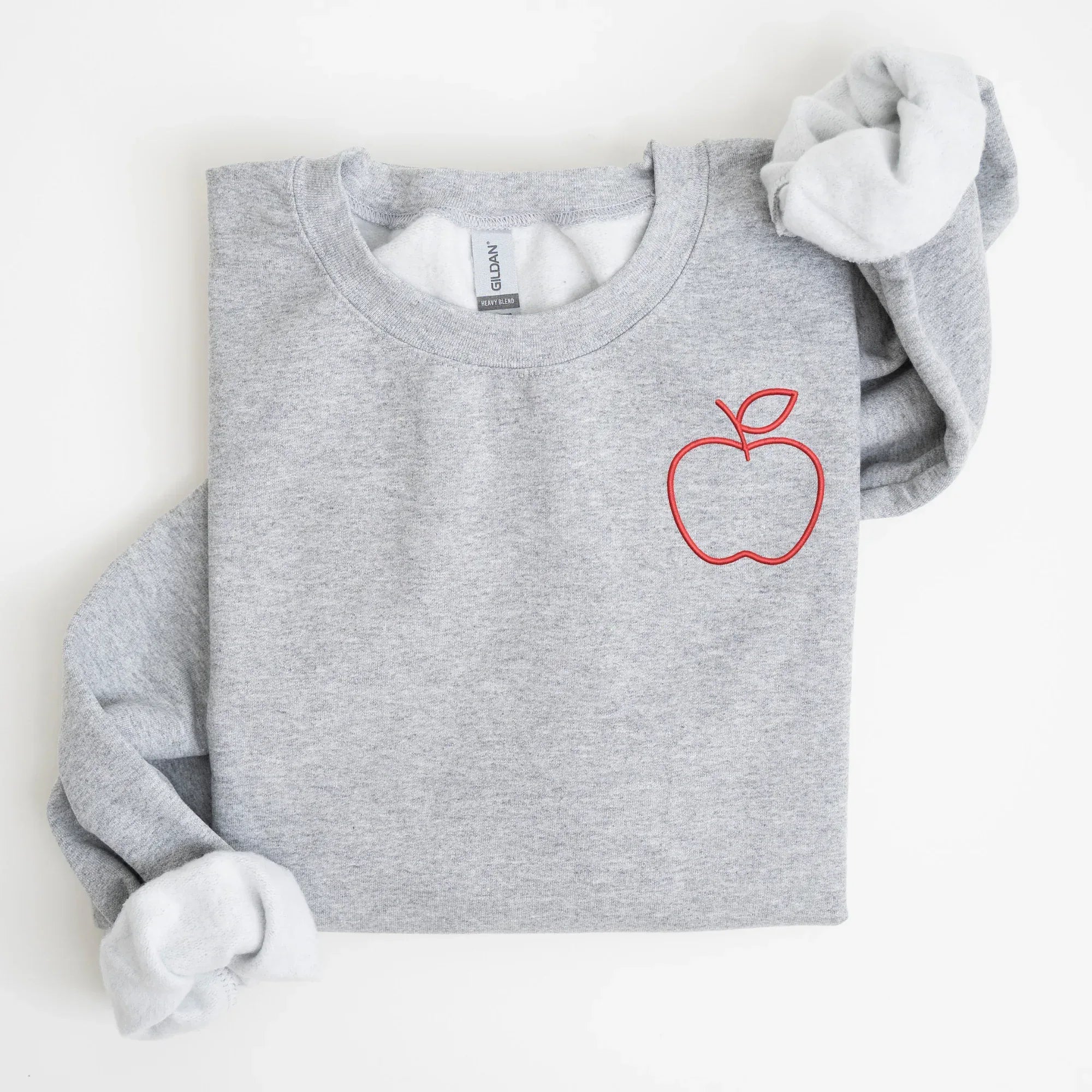Apple Left Chest Embroidered Sweatshirt | QUICK SHIP - Merch Girls