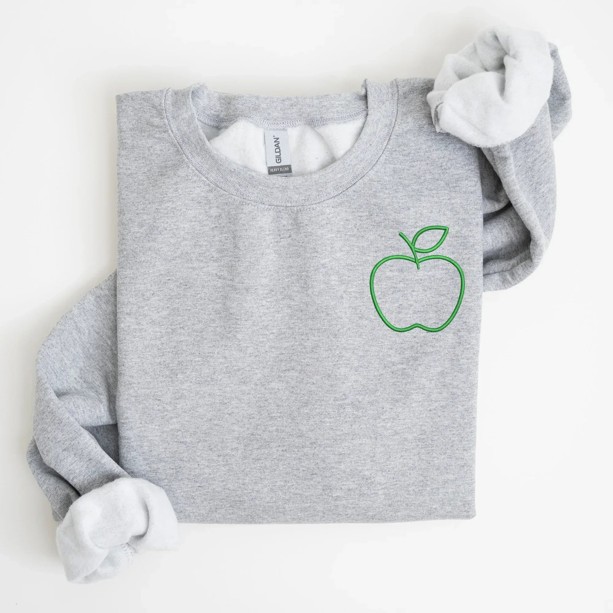 Apple Left Chest Embroidered Sweatshirt | QUICK SHIP - Merch Girls