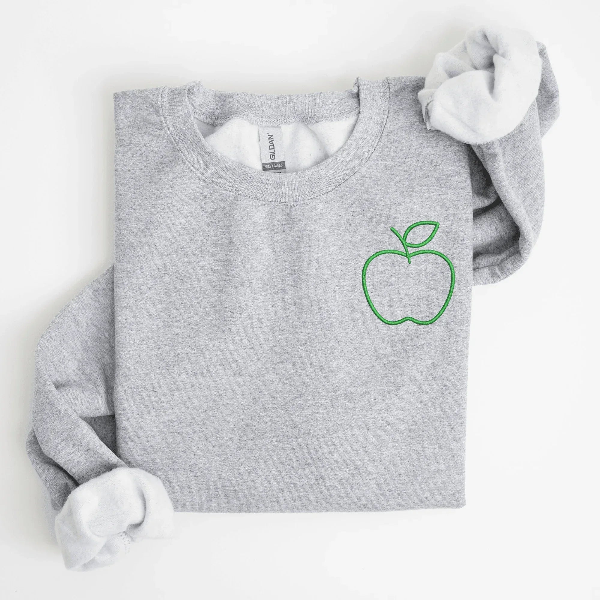 Teacher Apple Left Chest Embroidered Sweatshirt - QUICK SHIP - Merch Girls