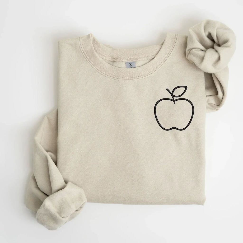 Apple Left Chest Embroidered Sweatshirt | QUICK SHIP - Merch Girls