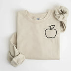 Apple Left Chest Embroidered Sweatshirt | QUICK SHIP - Merch Girls
