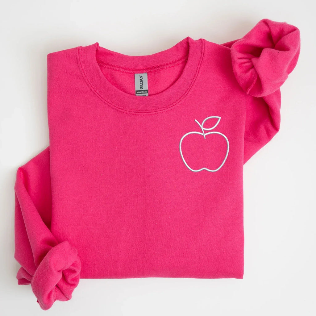 Apple Left Chest Embroidered Sweatshirt | QUICK SHIP - Merch Girls