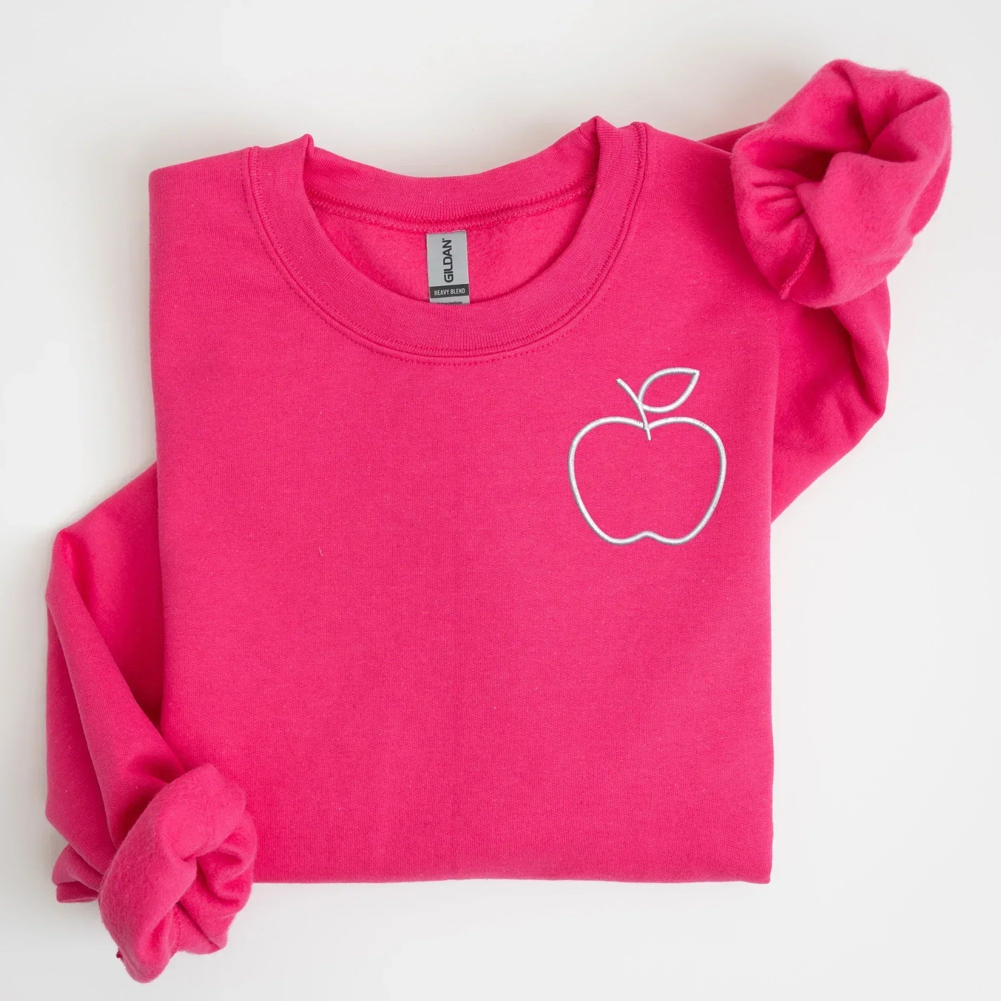 Apple Left Chest Embroidered Sweatshirt | QUICK SHIP - Merch Girls