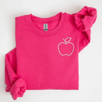 Teacher Apple Left Chest Embroidered Sweatshirt - QUICK SHIP - Merch Girls