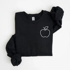 Apple Left Chest Embroidered Sweatshirt | QUICK SHIP - Merch Girls
