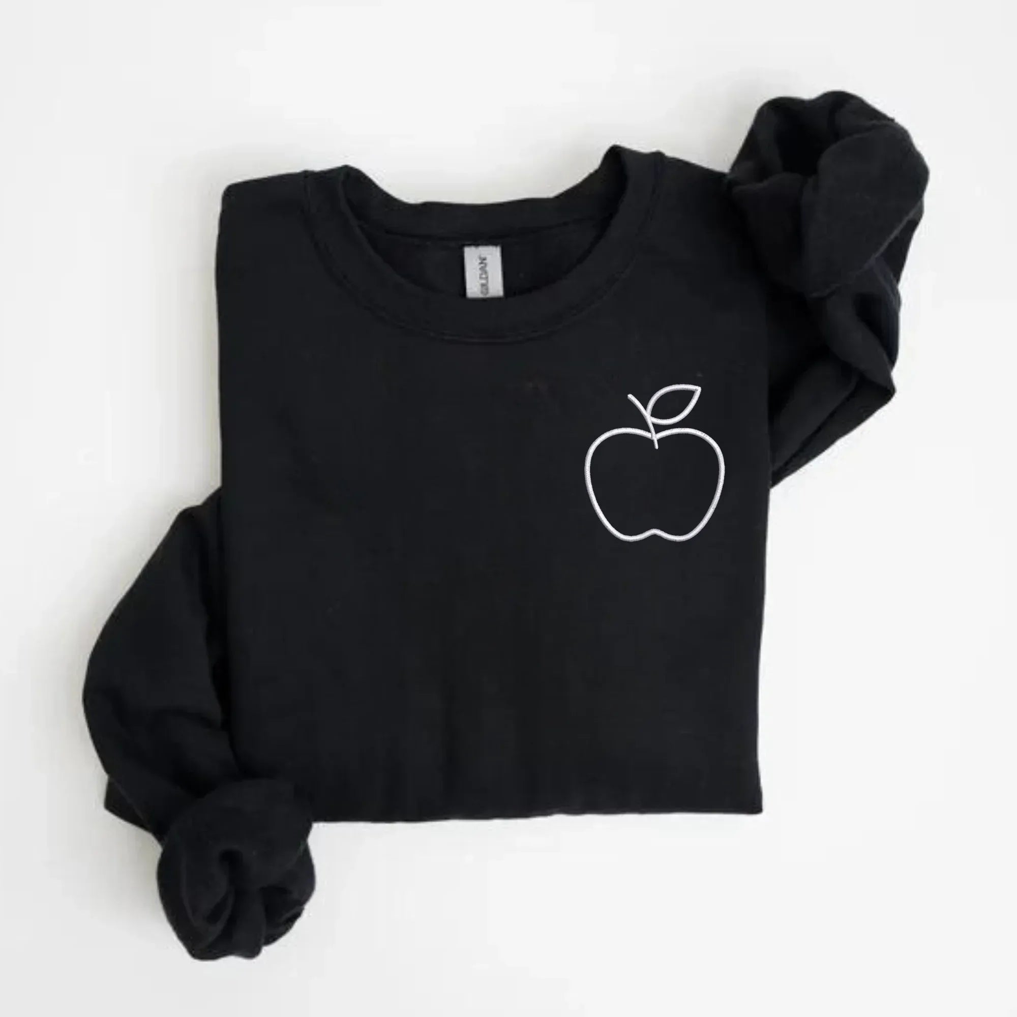Apple Left Chest Embroidered Sweatshirt | QUICK SHIP - Merch Girls