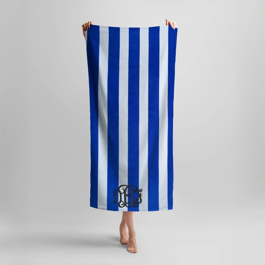 Custom Embroidered Striped Beach Towels - Merch Girls